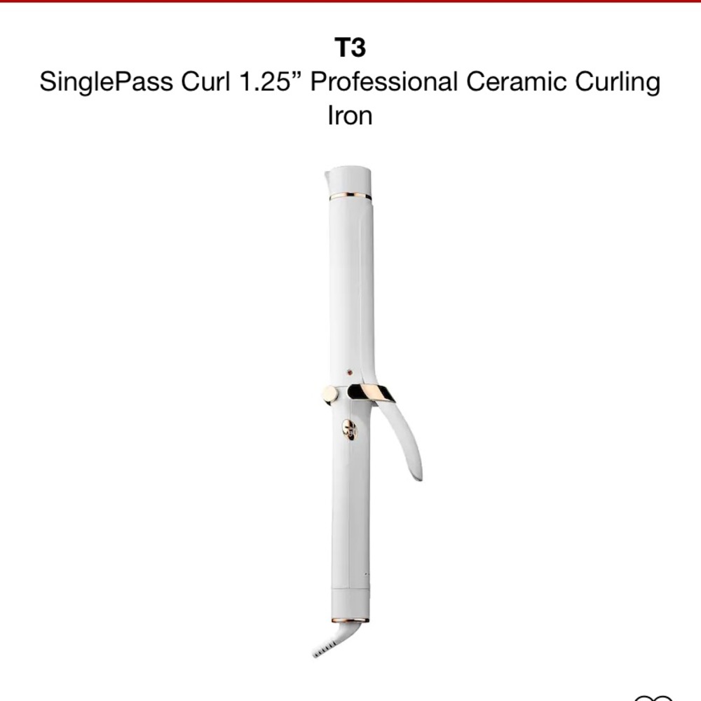 T3 SinglePass Ceramic Curling Iron 1.25-inch